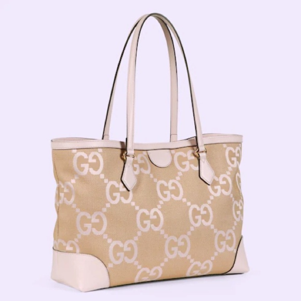 GUCCI Jumbo GG Pale Pink Canvas Tote Bag NWT - Picture 7 of 7